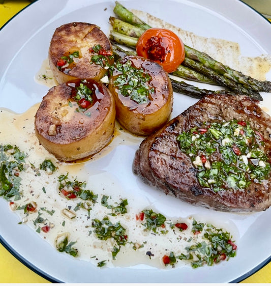 Chimichurri Steak Fondant Potatoes